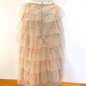 Altar'd State Ruffled Tulle Maxi Skirt - Medium